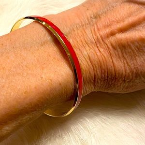 Enamel red and gold bracelet